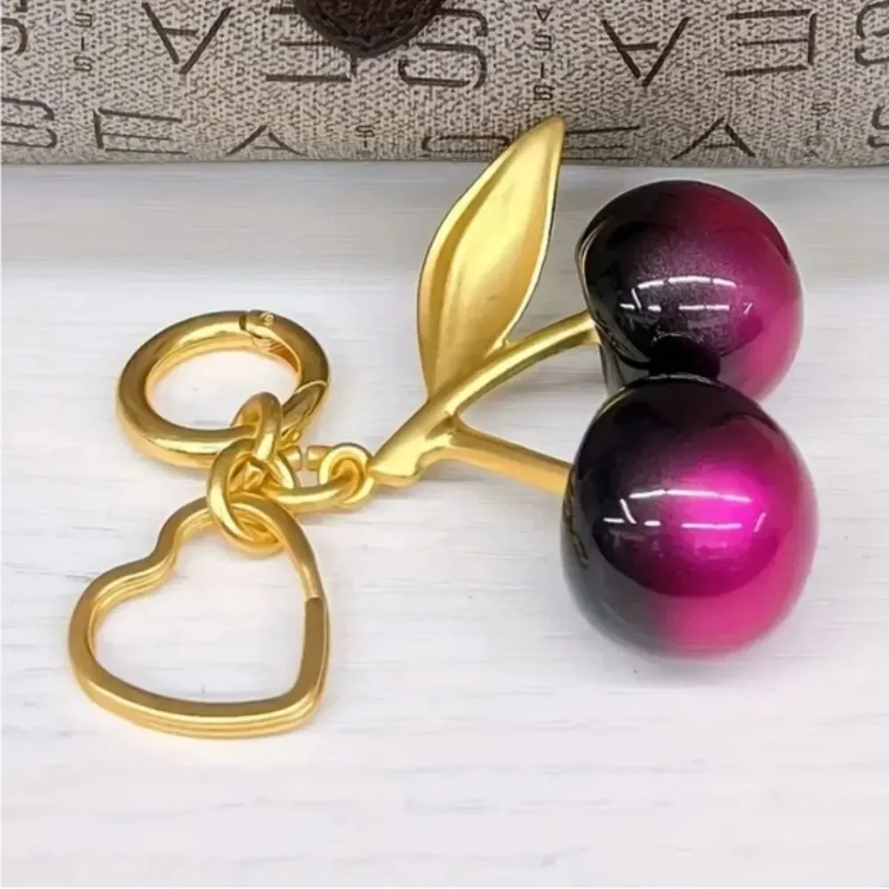 Iridescent Cherry Keychain